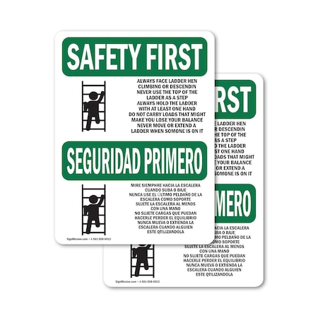 Signmission Safety Culture Sign, 5 in Width, Vinyl Decal, Rectangle, Bilingual OS-2PACK-SF-D-57-L-10736